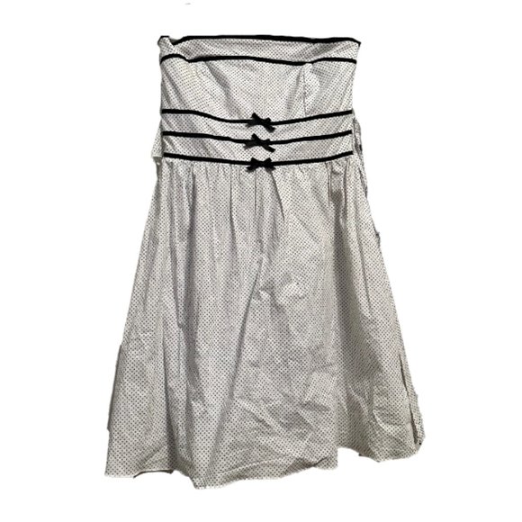 Strapless White and Black Polkadot Dress with , Maurices, 1/2 - Picture 1 of 2
